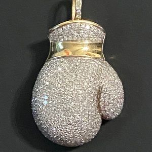 Real Diamond Boxing Glove Pendant